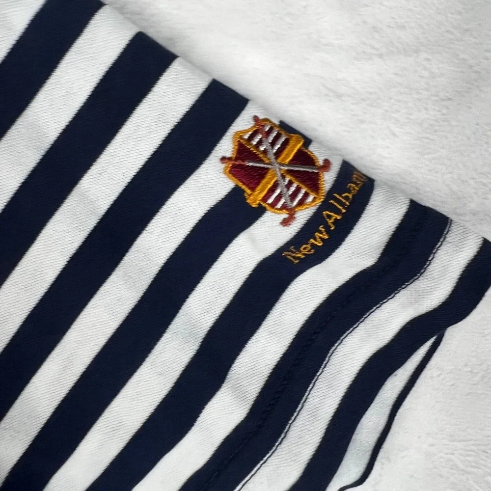 Ralph Lauren Pro Fit Mens Navy White Striped Golf Polo Shirt New Albany Large
